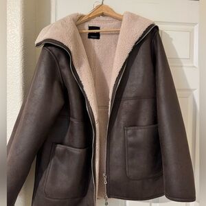 Mango Cream Shearling Jacket